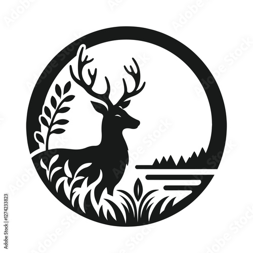 Majestic Wild Deer in Serene Forest Landscape