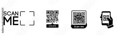  QR scan icons Set.