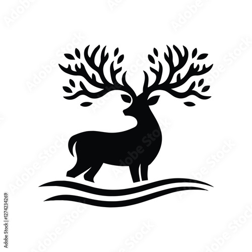 Majestic Wild Deer in Serene Forest Landscape