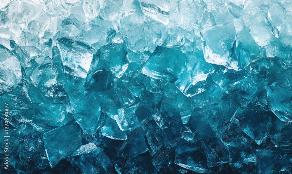 A blue and white ice sculpture made of ice cubes A blue and white ice sculpture made of ice cubes