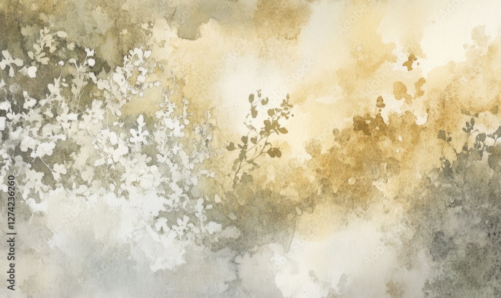 A painting of trees with a light brown background A painting of trees with a light brown background