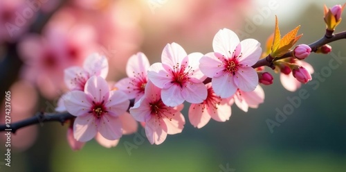 Wallpaper Mural Delicate pink blossoms unfold on a serene tree branch, spring, swiss garden Torontodigital.ca