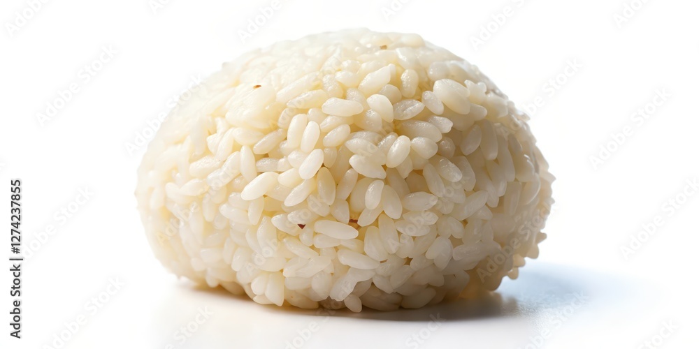 Cooked Rice Ball, White Background Cooked Rice Ball, White Background
