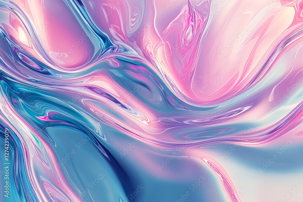 Abstract background - holographic rainbow liquid texture, surreal glossy waves, mix of neon and pastel shades Abstract background - holographic rainbow liquid texture, surreal glossy waves, mix of neon and pastel shades