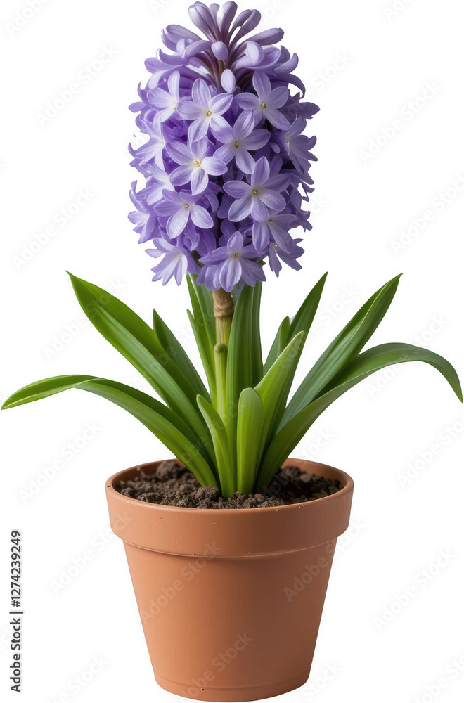 Vibrant Purple Hyacinth Flower in Terracotta Pot Spring Bloom Home Decor Vibrant Purple Hyacinth Flower in Terracotta Pot Spring Bloom Home Decor