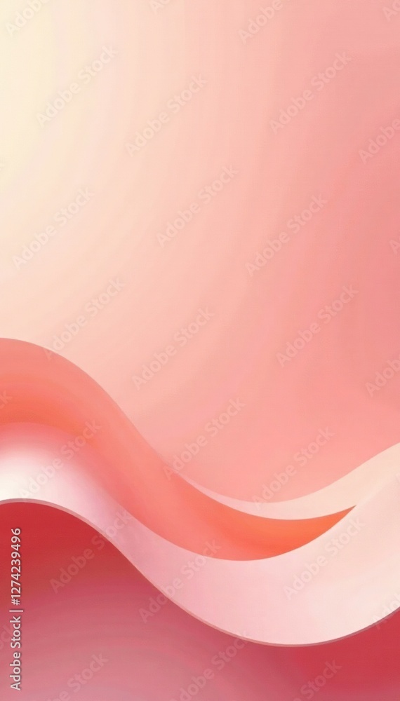 Soft peach wave layer with subtle shadow on the bottom background, texture, gradient, nature Soft peach wave layer with subtle shadow on the bottom background, texture, gradient, nature