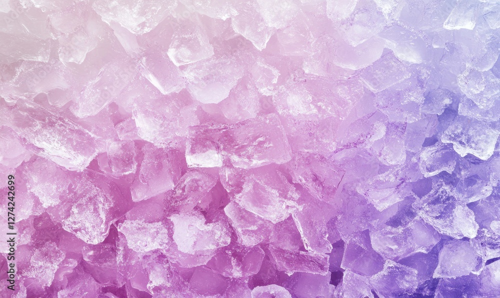 Fototapeta premium A close up of ice cubes in a pink and purple color