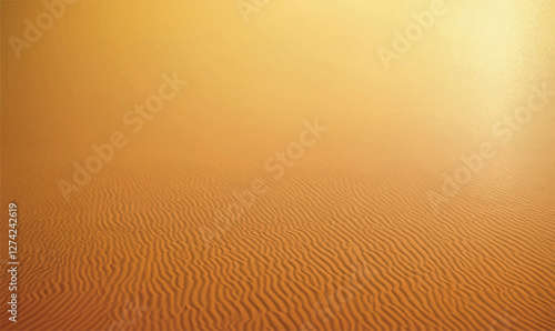Desert background pattern, mountains border. Sand dunes background in aesthetic orange, yellow and beige colors. Sand simple and minimal background with photocopy space. Banner, retro, wild, dune.