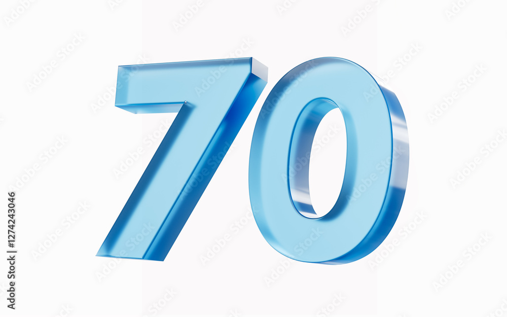3d Glossy Blue number 70 Seventy isolated on white background. 3d illustration 3d Glossy Blue number 70 Seventy isolated on white background. 3d illustration