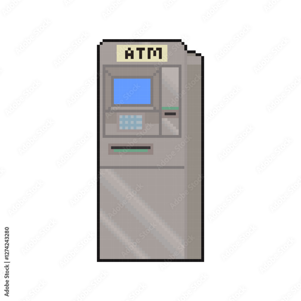 ATM MACHINE MONEY PIXEL ART ATM MACHINE MONEY PIXEL ART