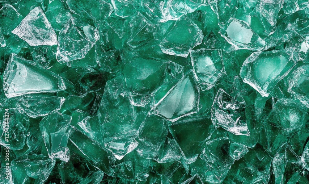 Obraz premium A close up of a green glass mosaic