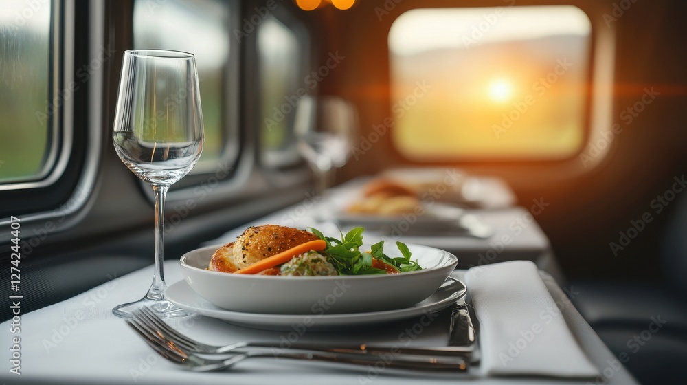 Savor luxury travel gourmet dining experience on a vintage train elegant carriage scenic views exquisite cuisine Savor luxury travel gourmet dining experience on a vintage train elegant carriage scenic views exquisite cuisine