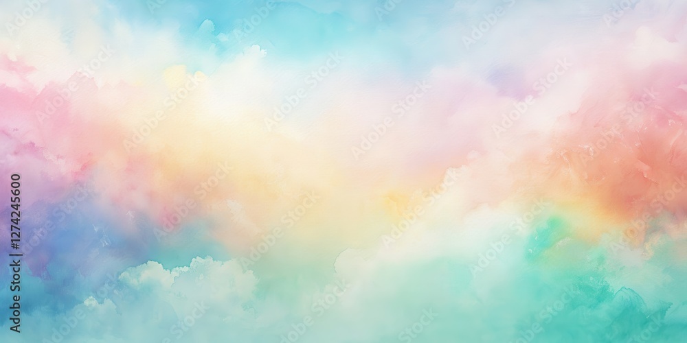 Fototapeta premium A calming watercolor background featuring soft pastel colors and gentle brush strokes, watercolor, background, soft