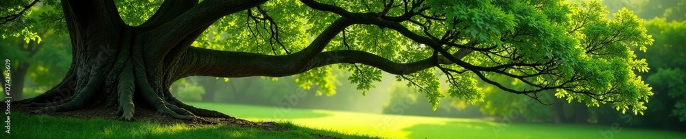 Laurel tree sprawling with lush leaves in Madeiran landscape, nature, garden Laurel tree sprawling with lush leaves in Madeiran landscape, nature, garden