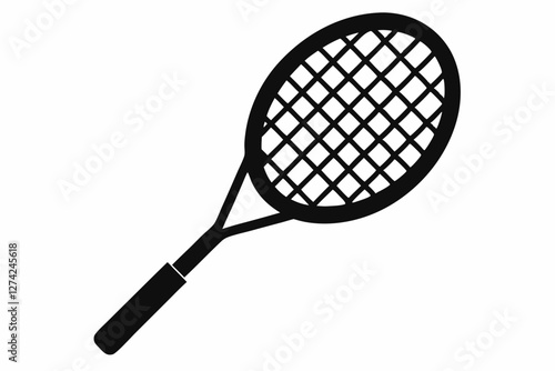 Badminton racket silhouette vector illustration. Badminton Vector Icon Isolated design