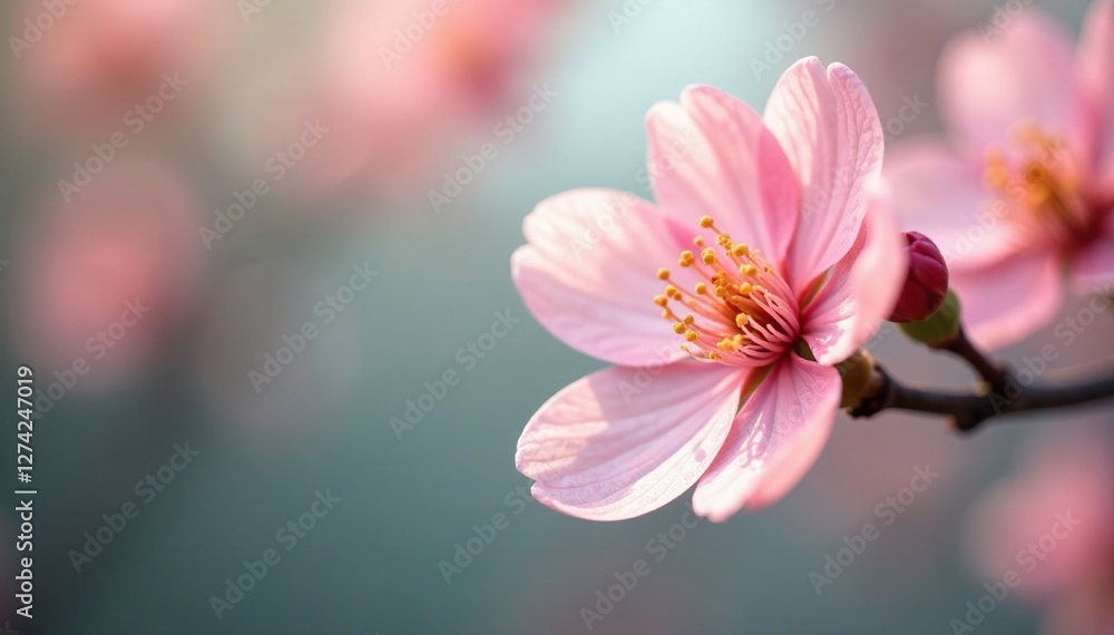 Soft peach blossoms unfolding in a delicate dance, bloom, peach blossom Soft peach blossoms unfolding in a delicate dance, bloom, peach blossom