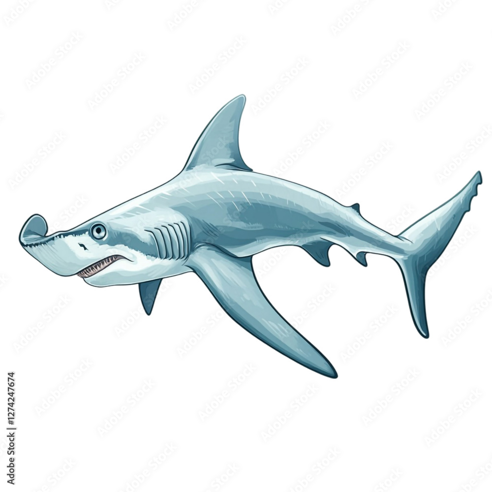Fototapeta premium Majestic Hammerhead Shark Ocean Predator Powerful Swimmer
