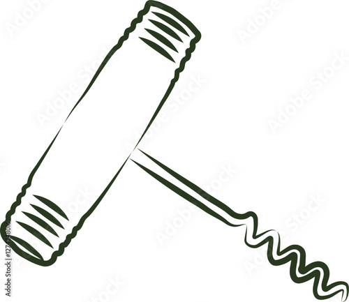 small corkscrew Hand drawn Illustration Clipart Vector