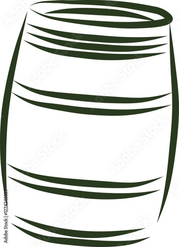 wine barrel Hand drawn Illustration Clipart Vector
