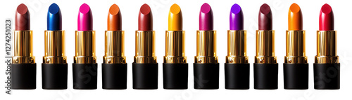 Obraz na płótnie Explore a vibrant spectrum of vegan lipstick shades transparent background w salonie