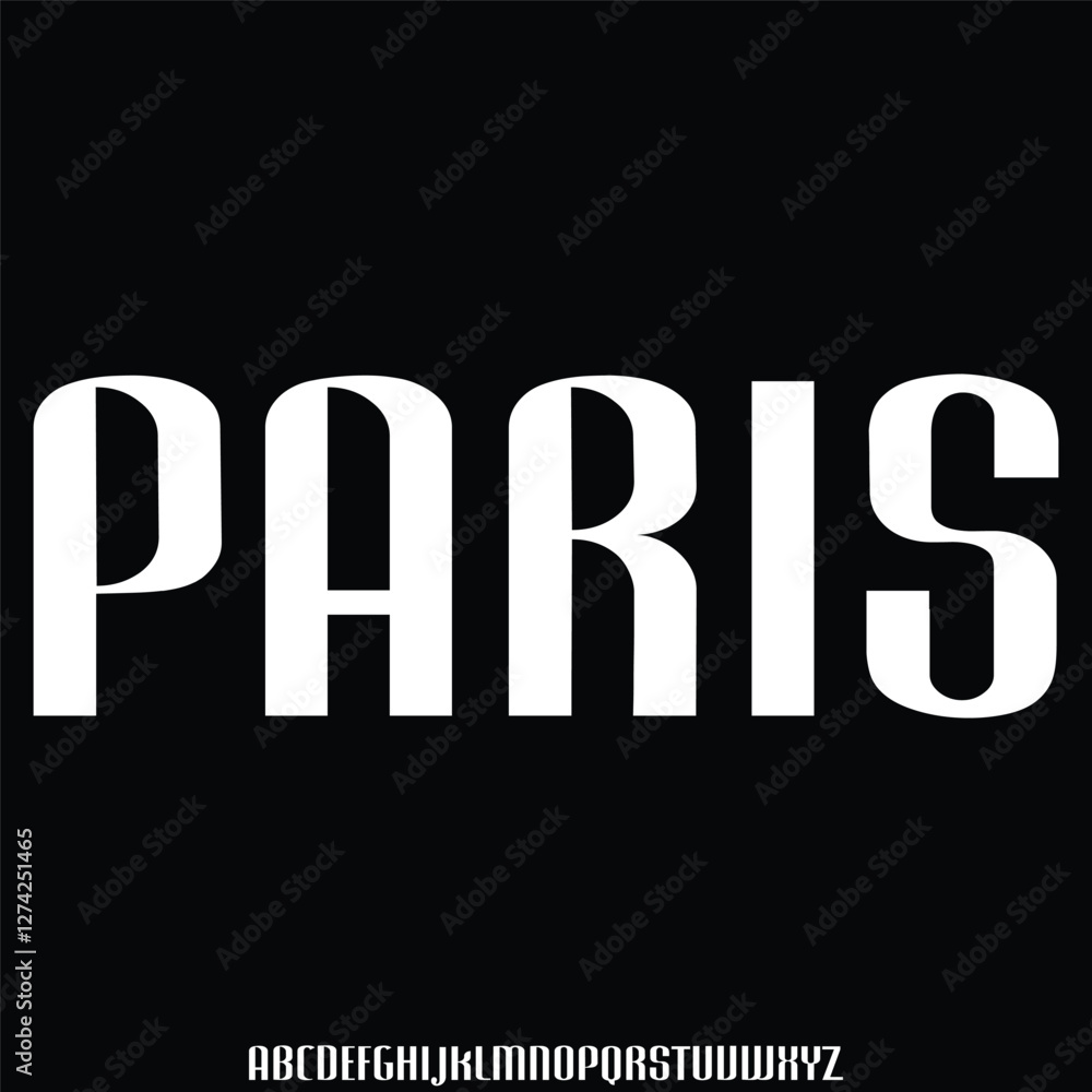 Fototapeta premium Unique elegant curvy alphabet display font vector illustration. Decorative paris typeface