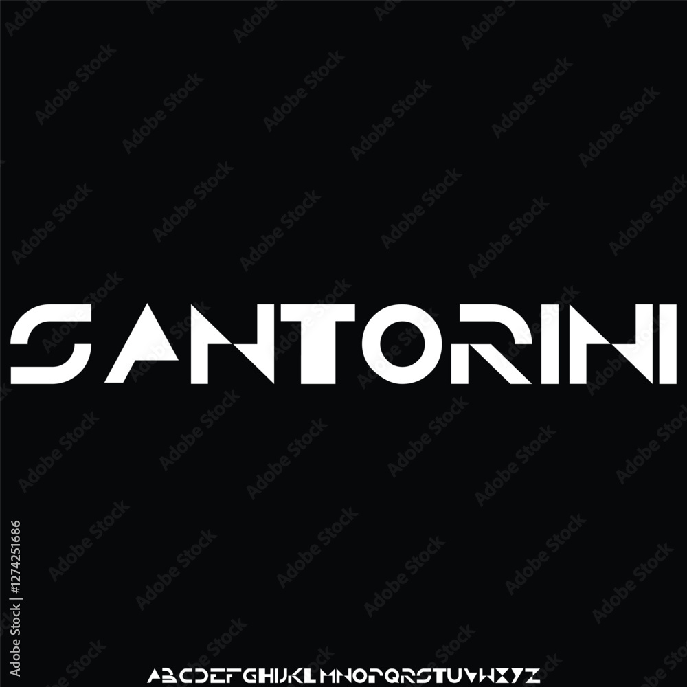 Fototapeta premium Creative unique modern art deco style alphabet display font vector illustration