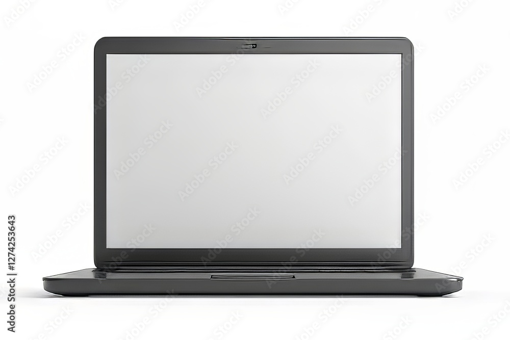 Modern Gray Laptop with Blank Screen - Perfect for Mockups and Designs Modern Gray Laptop with Blank Screen - Perfect for Mockups and Designs