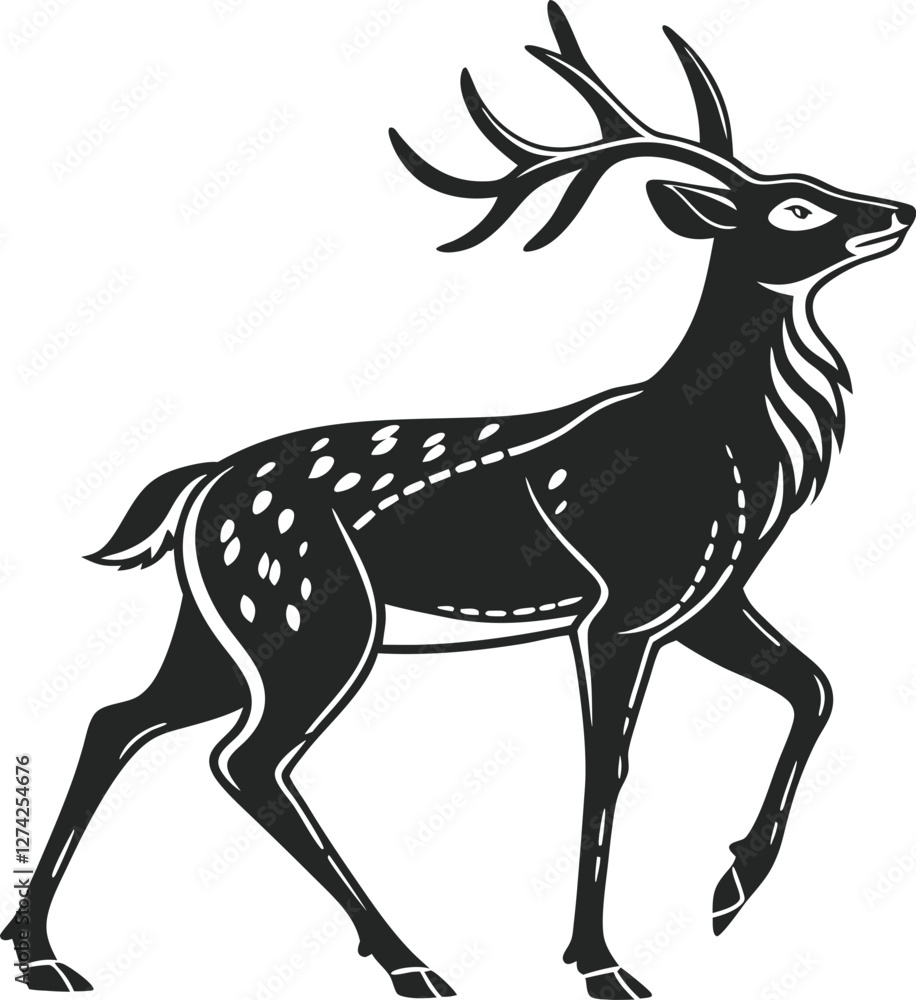 Obraz premium Deer silhouette, Vector Design, Deer Icon