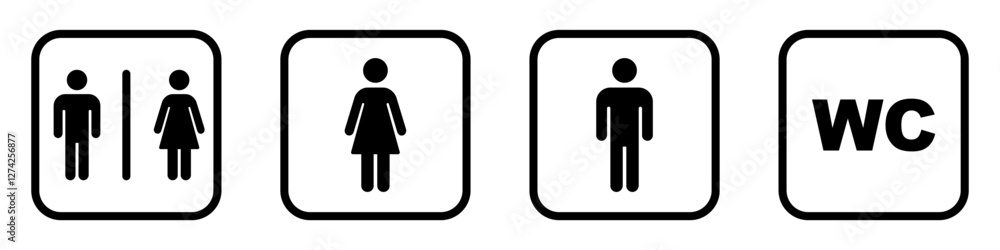Toilet sign. WC sign. Vector illustration Toilet sign. WC sign. Vector illustration