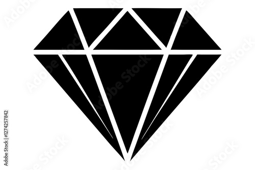 Crown diamond logo Vector. Diamond Silhouette Design