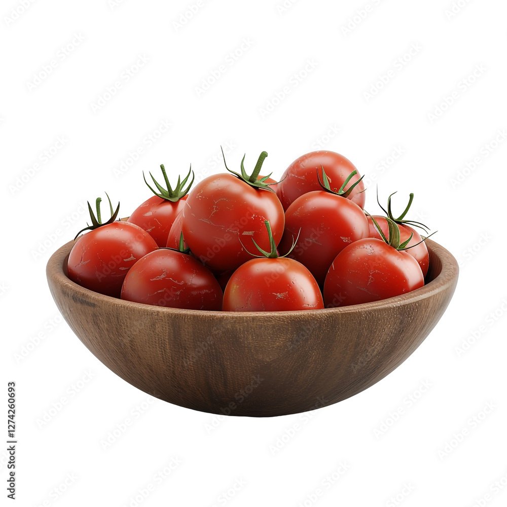 Fresh Tomatoes in Wooden Bowl Fresh Tomatoes in Wooden Bowl