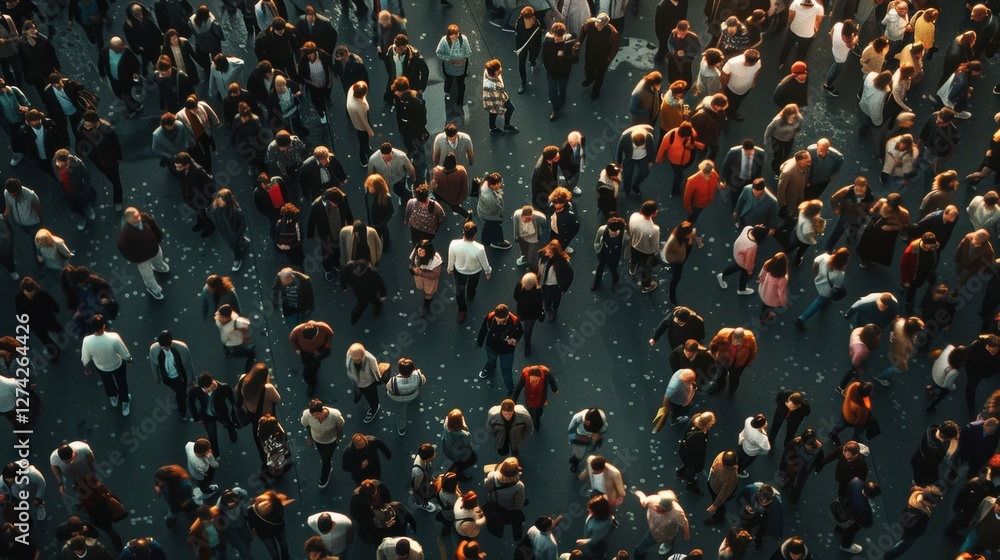 Obraz premium A densely packed urban population facing housing and social challenges.