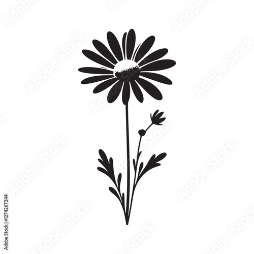 Wallpaper Mural daisy silhouette vector style with a white background Torontodigital.ca