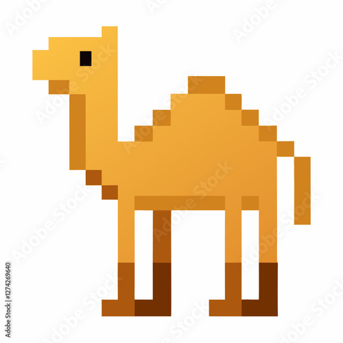 Pixel Art Camel Illustration   Retro Desert Animal Graphic Icon