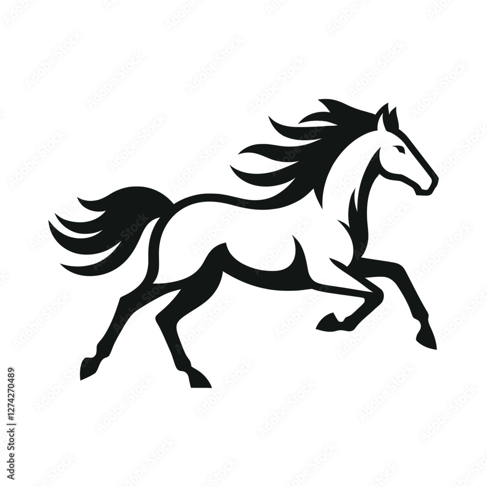 Fototapeta premium horse silhouette vector design illustration