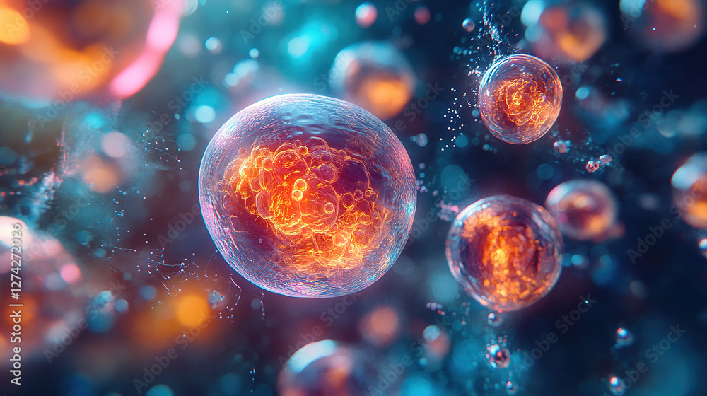 Glowing Biological Cells Glowing Biological Cells