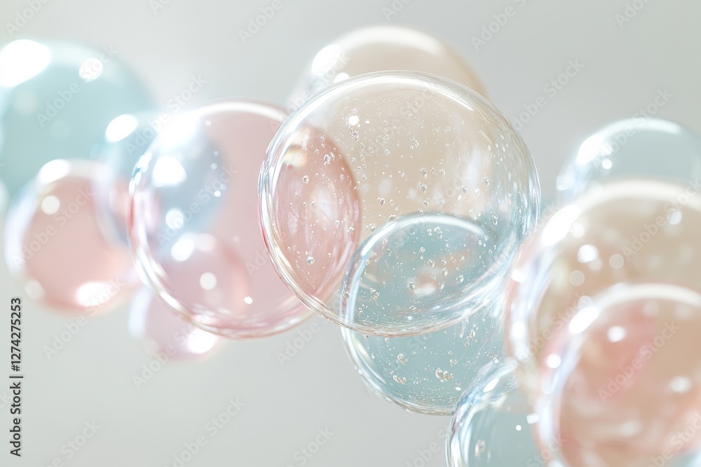 a close-up shot of soap bubbles, each reflecting light and color, creating a dreamy atmosphere a close-up shot of soap bubbles, each reflecting light and color, creating a dreamy atmosphere