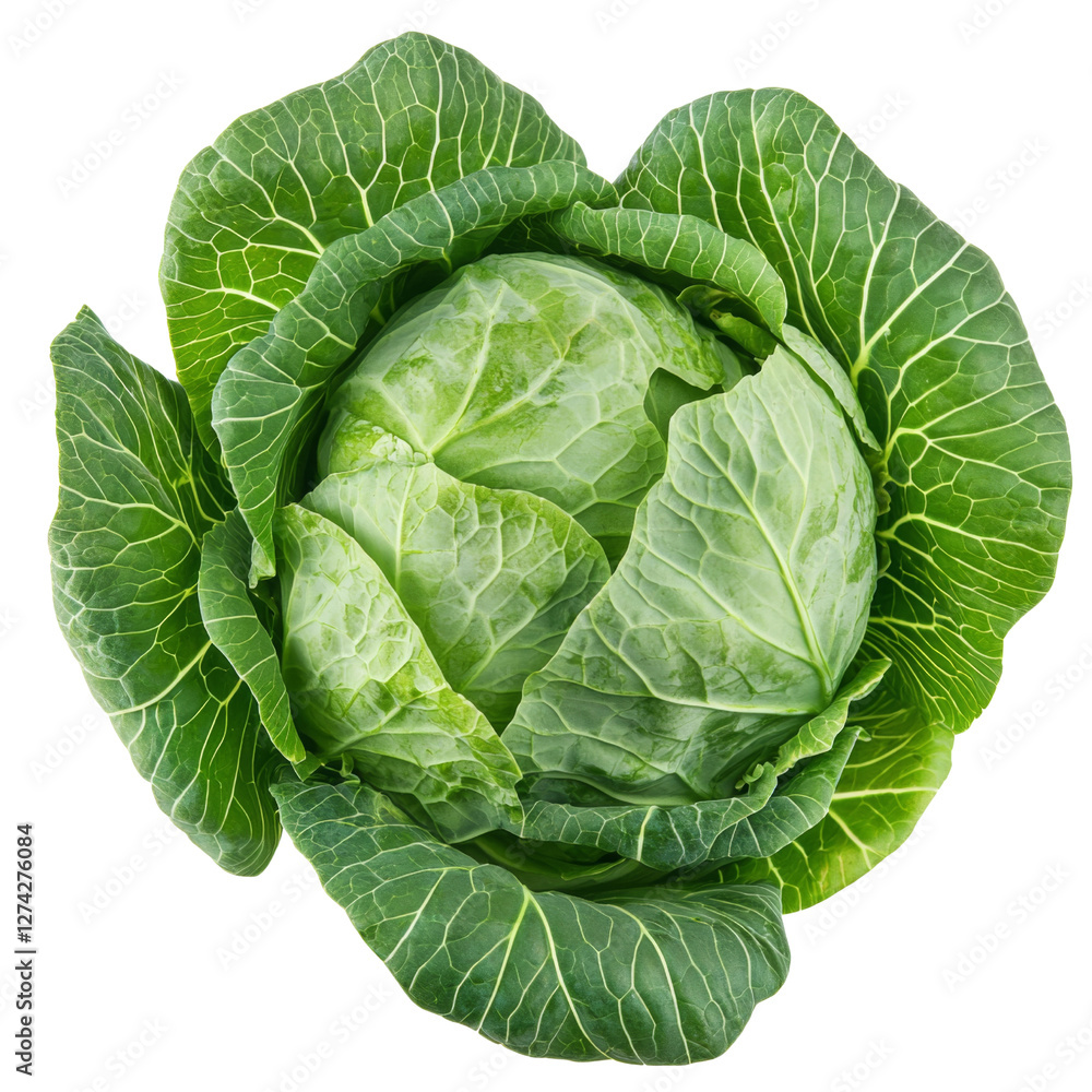 Fresh green cabbage with vibrant leaves, showcasing its natural texture and color. Perfect for salads, cooking, or garnishing dishes Fresh green cabbage with vibrant leaves, showcasing its natural texture and color. Perfect for salads, cooking, or garnishing dishes