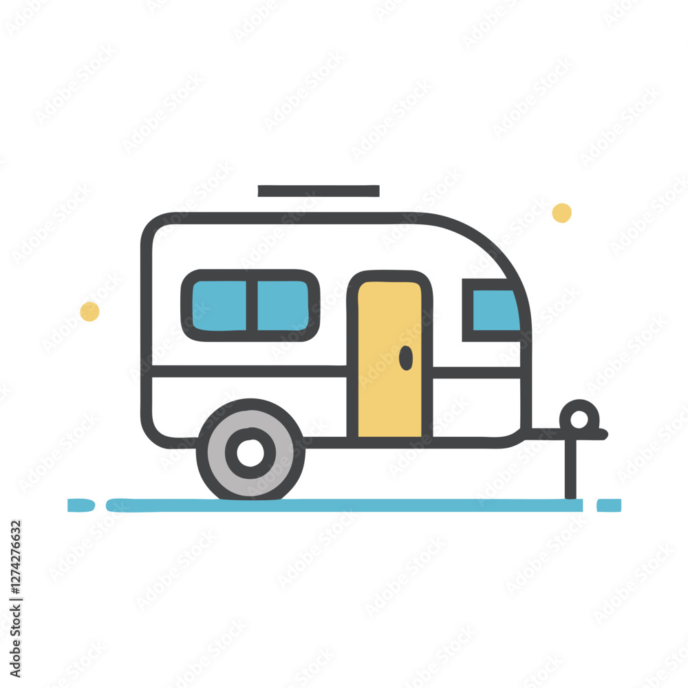 camper trailer icon design camper trailer icon design
