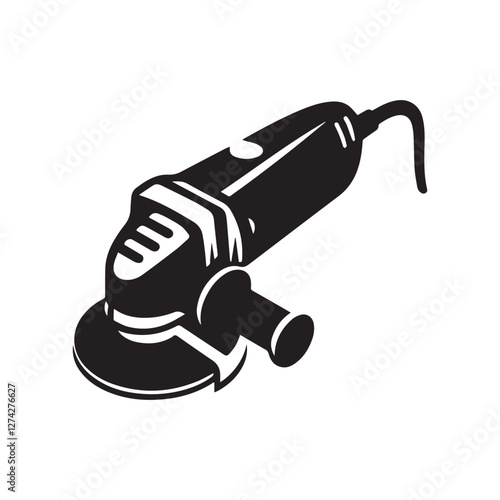 simple angle grinder vector silhouette style with white background