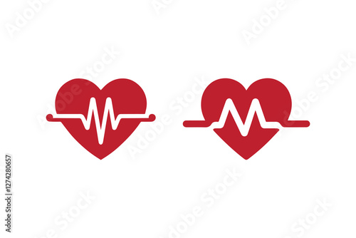 heartbeat icon vector silhouette isolated in white background