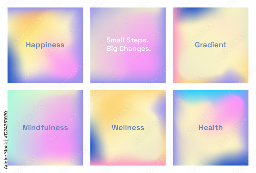 Pastel gradient backgrounds. Colorful holographic gradient background design. Trendy Abstract gradient. Light colors. Retro fluid effect. For Wellness projects. Happiness and health Pastel gradient backgrounds. Colorful holographic gradient background design. Trendy Abstract gradient. Light colors. Retro fluid effect. For Wellness projects. Happiness and health