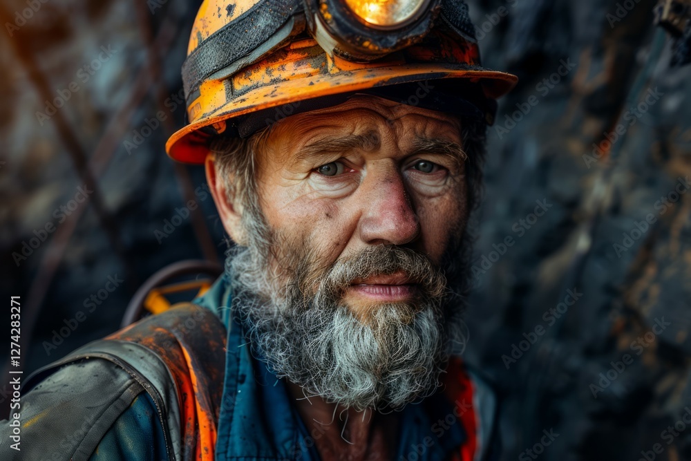 Miner in the mine. Well-uniformed miner inside dark mine. Neural network ai generated Miner in the mine. Well-uniformed miner inside dark mine. Neural network ai generated