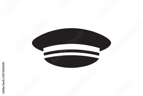 captain hat icon vector silhouette isolated in white background