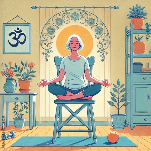 Chair Yoga A style of yoga that uses a chair for support and bal