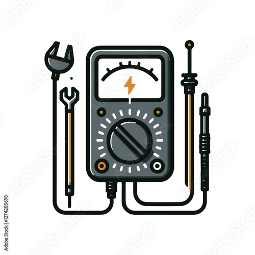 simple multimeter vector silhouette style with white background