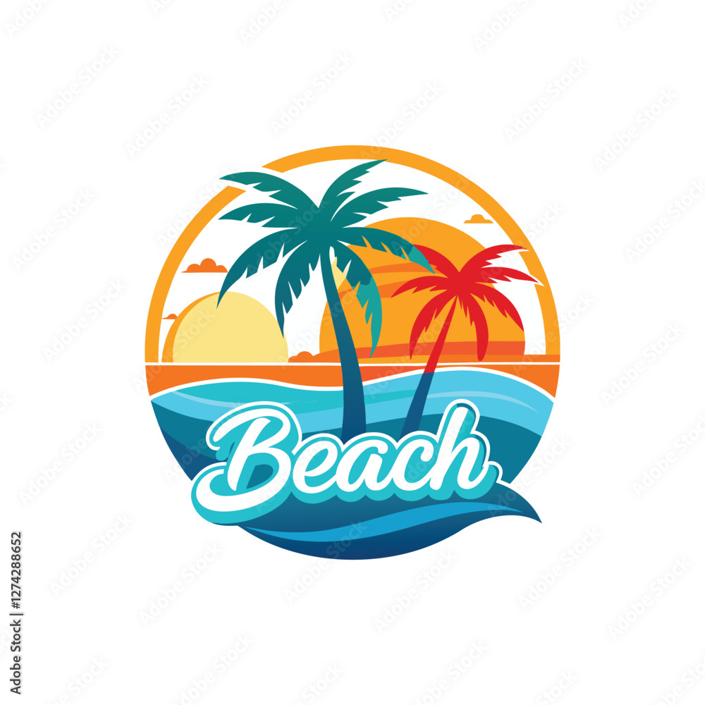 Obraz premium Sign in en summer beach iconSign in en summer beach icon