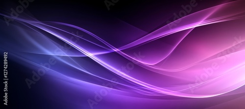 Wallpaper Mural Dynamic Abstract Movement, Purple Waves, Layered Color Bands, Art, Banner, Smooth Texture Torontodigital.ca