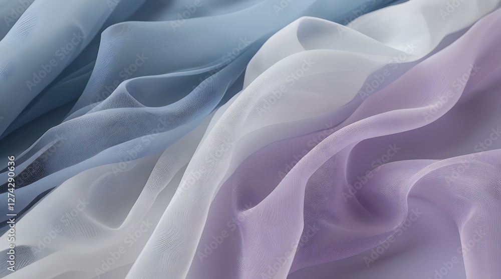 Obraz premium sheer organza with soft lighting and pastel tones creating a dreamy, fog-like effect for creative visual projects