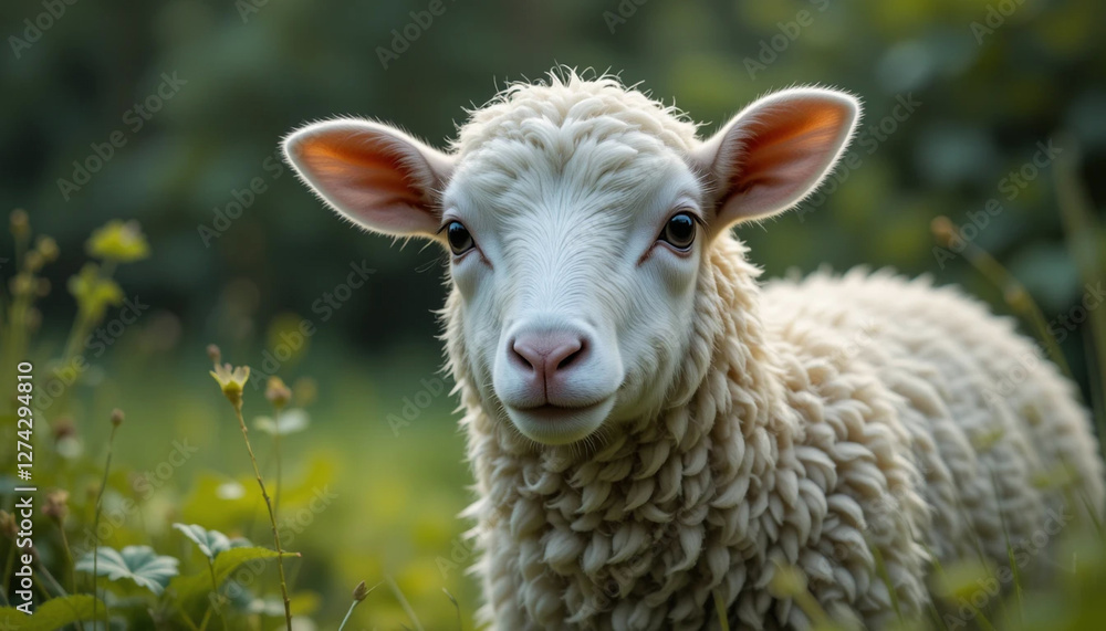 Obraz premium lamb in the field